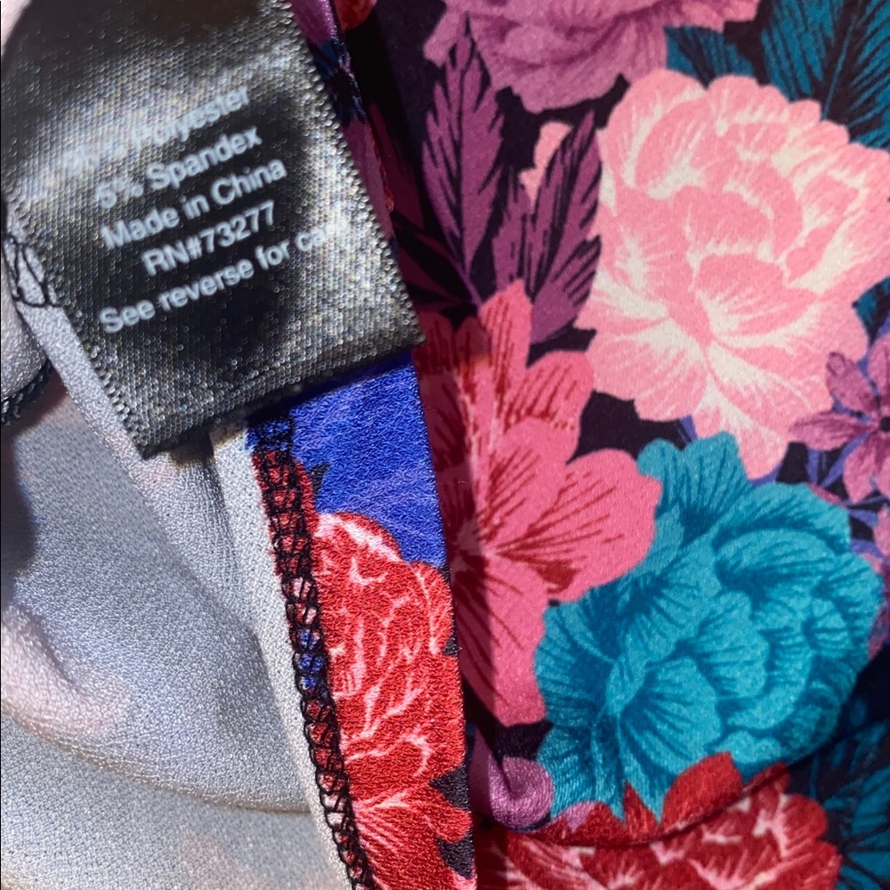 SO Multicolor Floral Puff Longsleeve Blouse Top - Picture 12 of 12